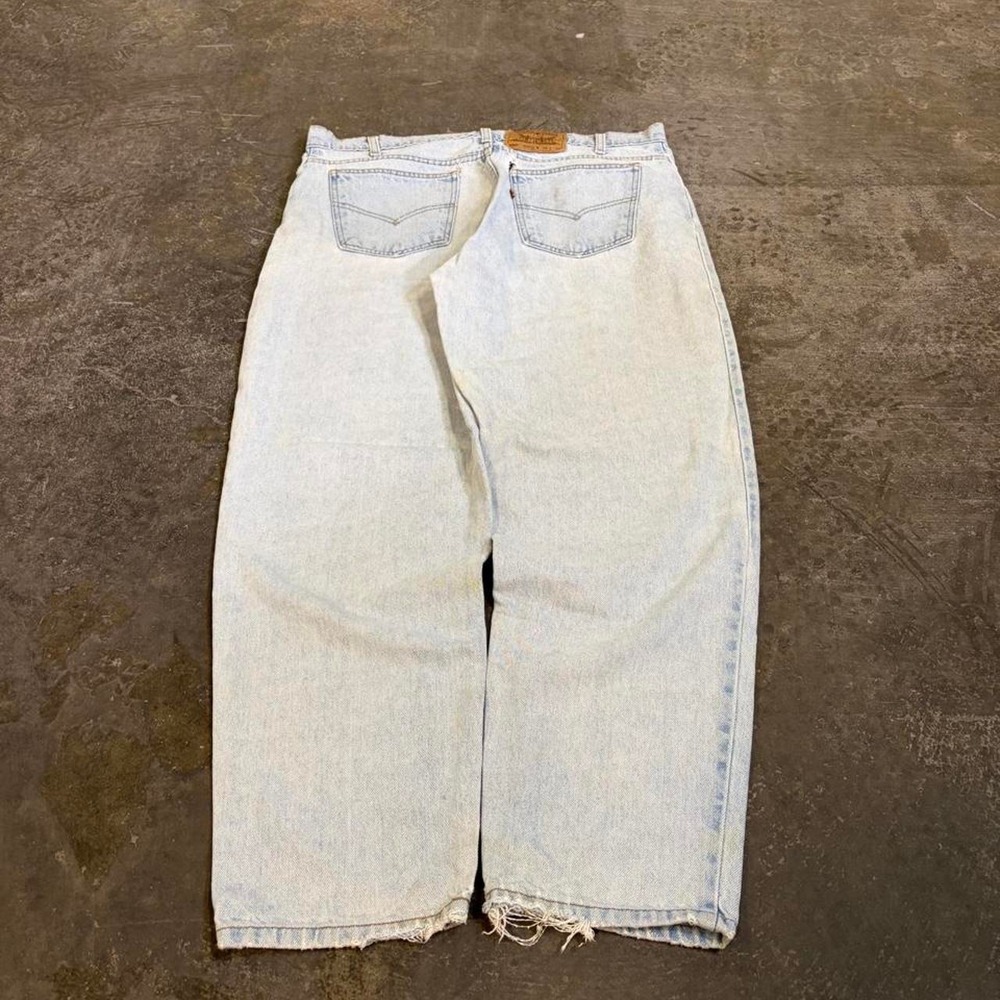 Vintage Levis 550 Orange Tab Relaxed Fit Tapered Jeans Light Wash 38x30 2000s